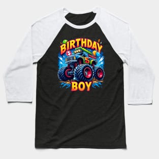 Birthday Boy 5 Years - Monster Truck (possibility of personalization with name) Baseball T-Shirt